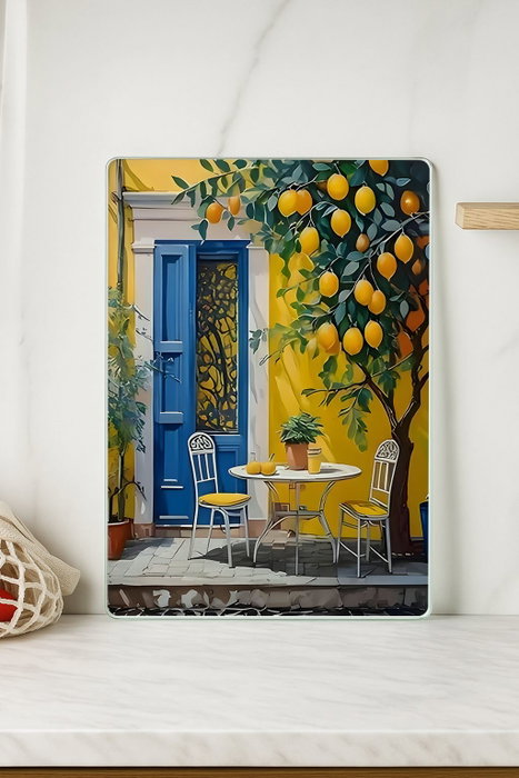 Hermia Tabla de Cortar de Vidrio Templado 30 x 40 cm Multicolor